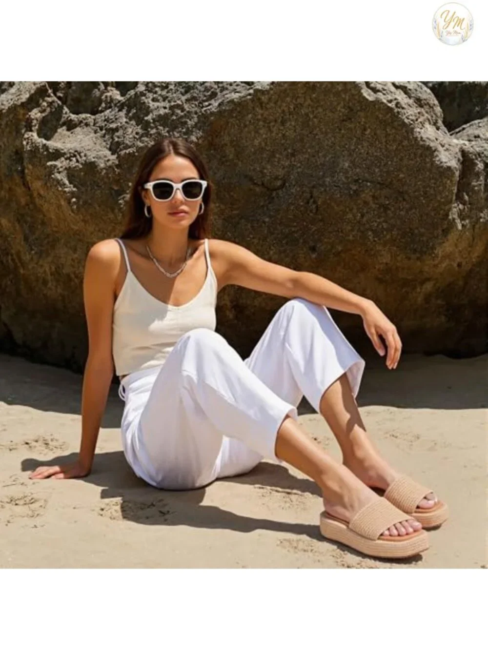 Womens Platform Wedge Sandals Espadrilles Woven Jute Non-Slip Summer Beach